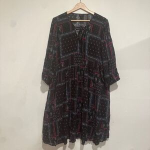 Torrid Tunic Mini Dress Boho Hippie Floral Dress Size 2xl